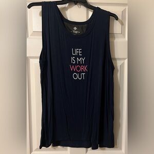 LuLaRoe Rise Collection “Strong” Relaxed Workout Tank Dark Navy 2X